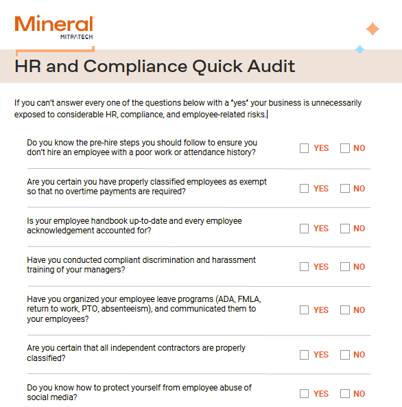 Compliance – HR and Compliance Quick Audit