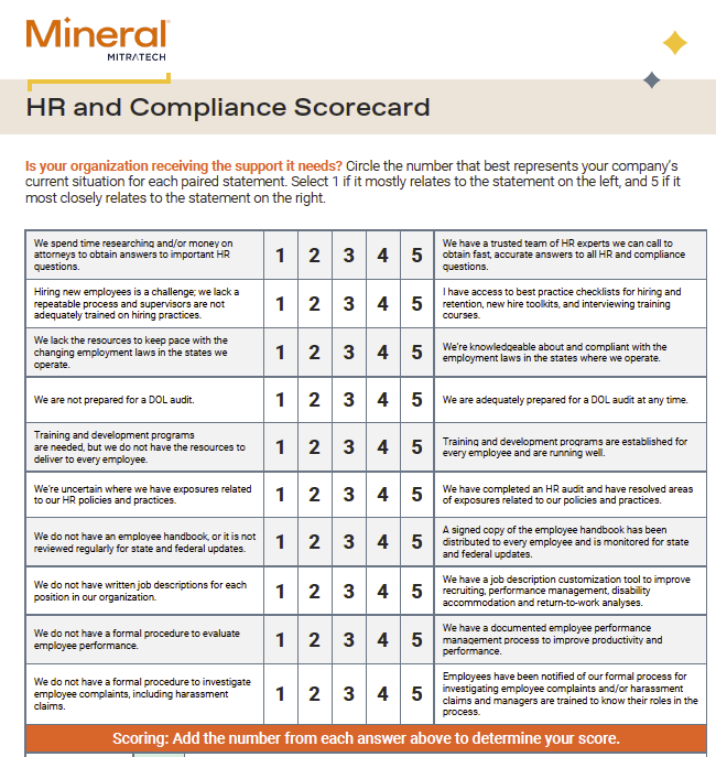 Compliance – HR & Compliance Scorecard
