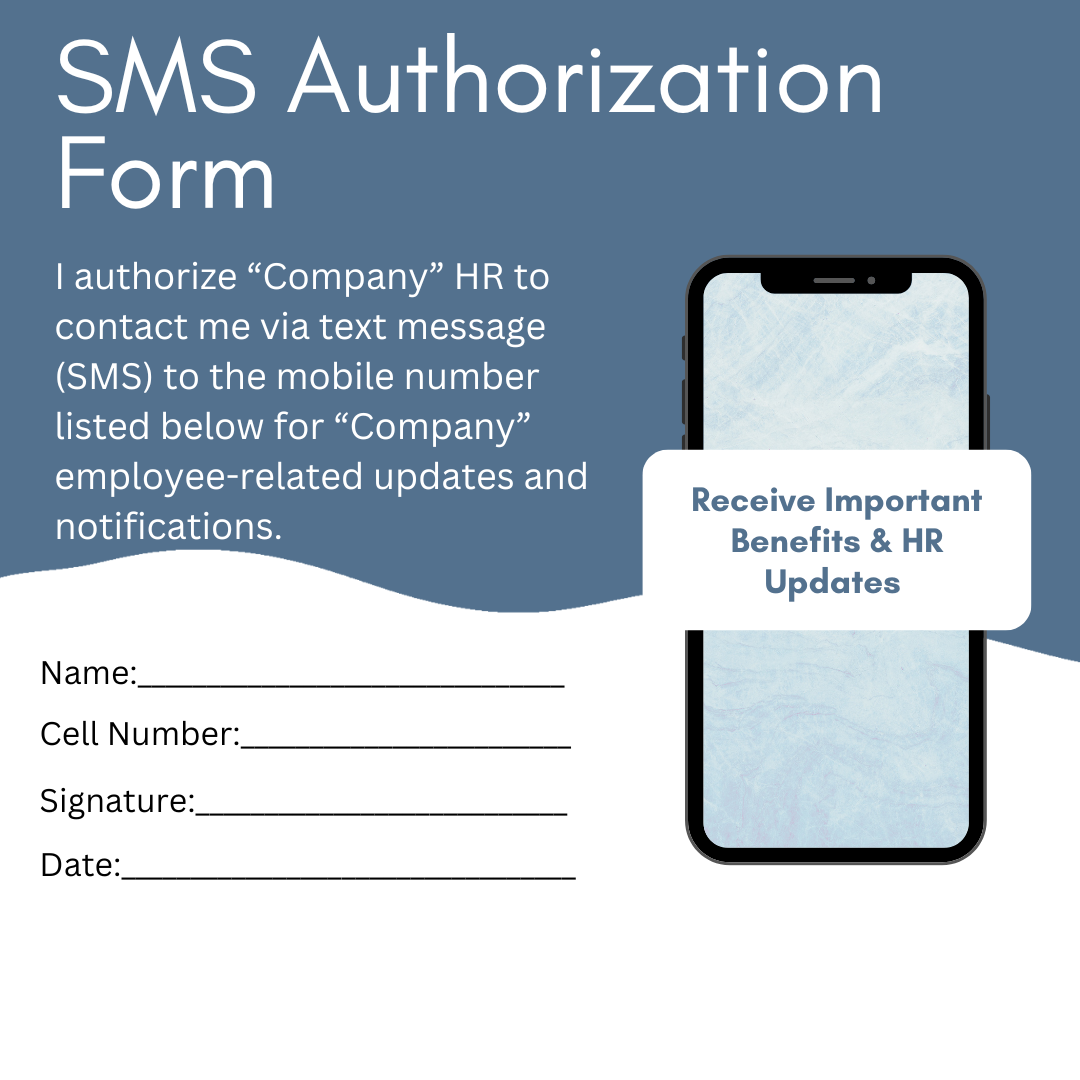 Graphic – Text SMS Opt In form for employers
